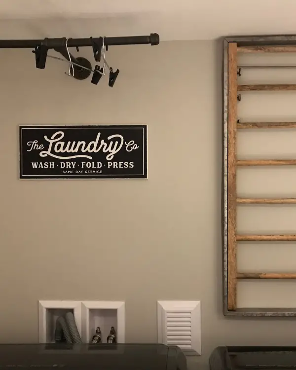 Drying racks are essential in a laundry room.