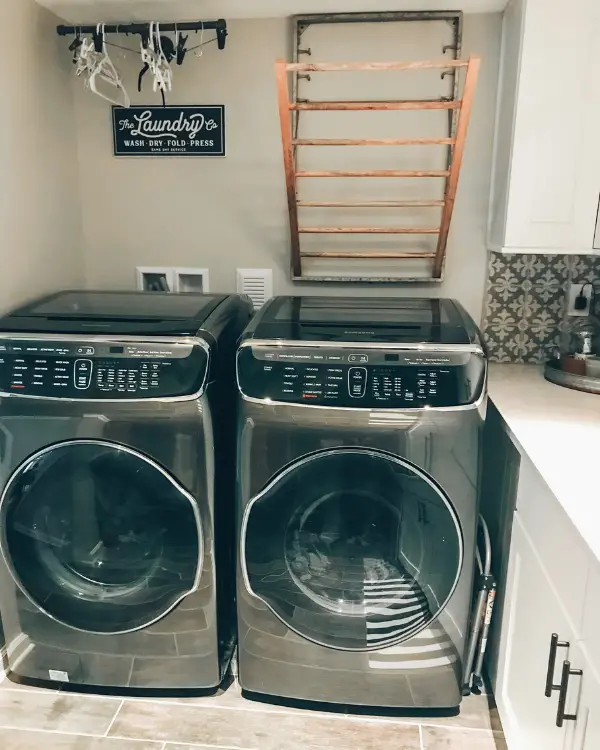washer and dryer in the laundry room