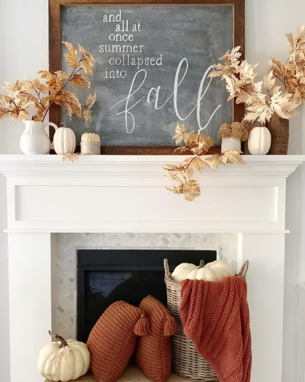 Having a sign with a Fall saying is a simple way to decorate for Fall.