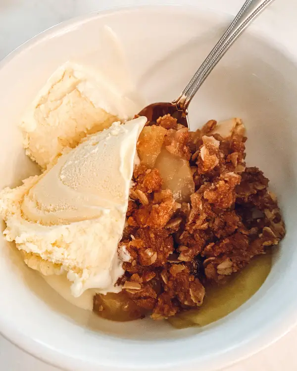 Mom's Apple Crisp is perfect with some french vanilla ice cream!