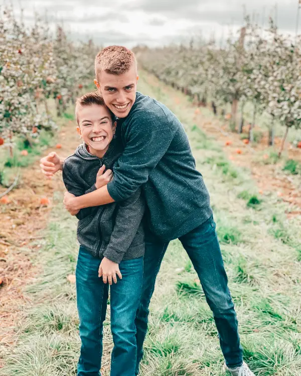 My sons at the apple orchard. Later they will be having Mom's Apple Crisp ;)