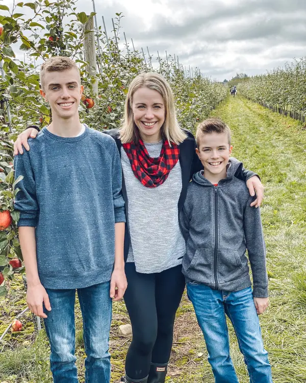 My boys and me at the apple orchard.