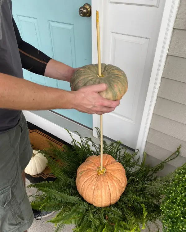 making the pumpkin stack