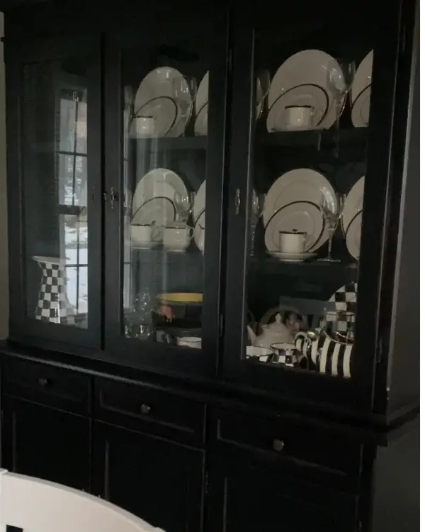 The china cabinet before the makeover