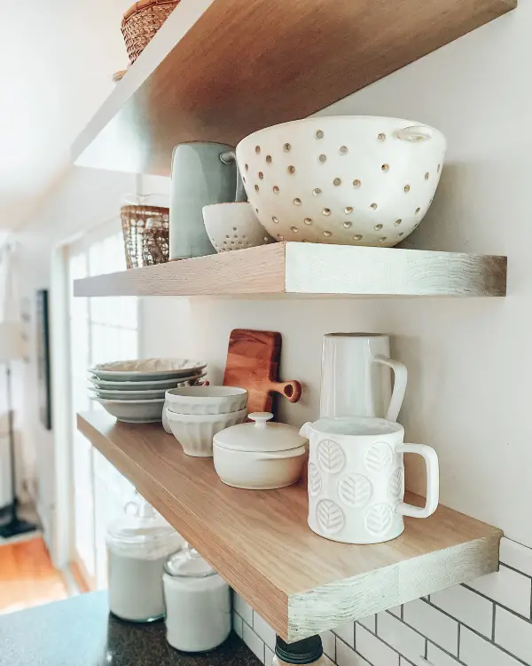 Yoyu can learn how to hang floating shelves then style them with cute decorative items.