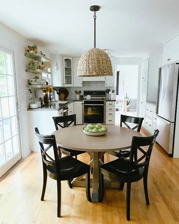 The kitchen after it was painted and updated