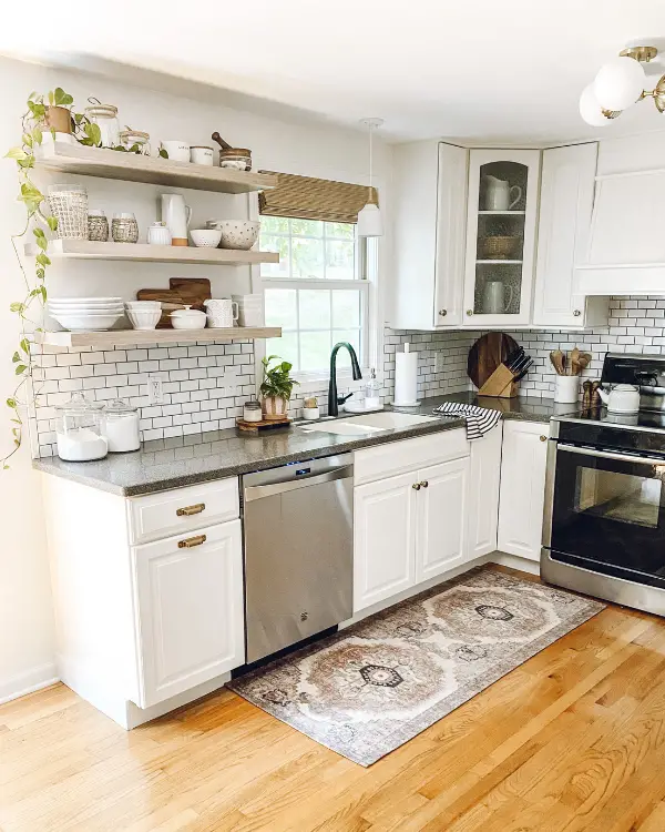 Adding a rug was a simple way to update the kitchen.