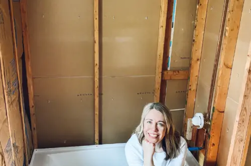 new tub in the bathroom remodel