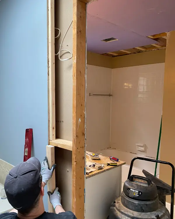 creating a frame for the drywall