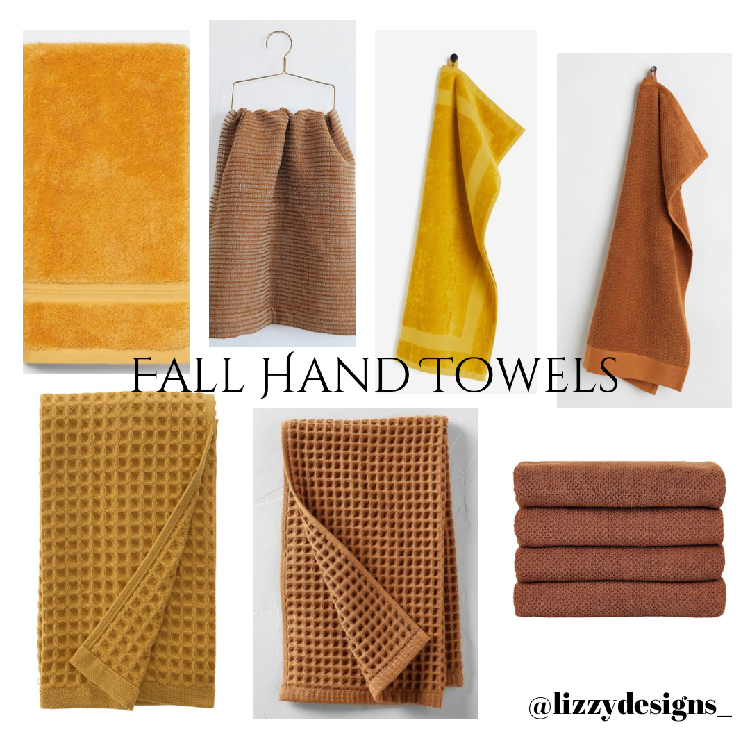 simple fall decor ideas for the home: fall colored hand towels