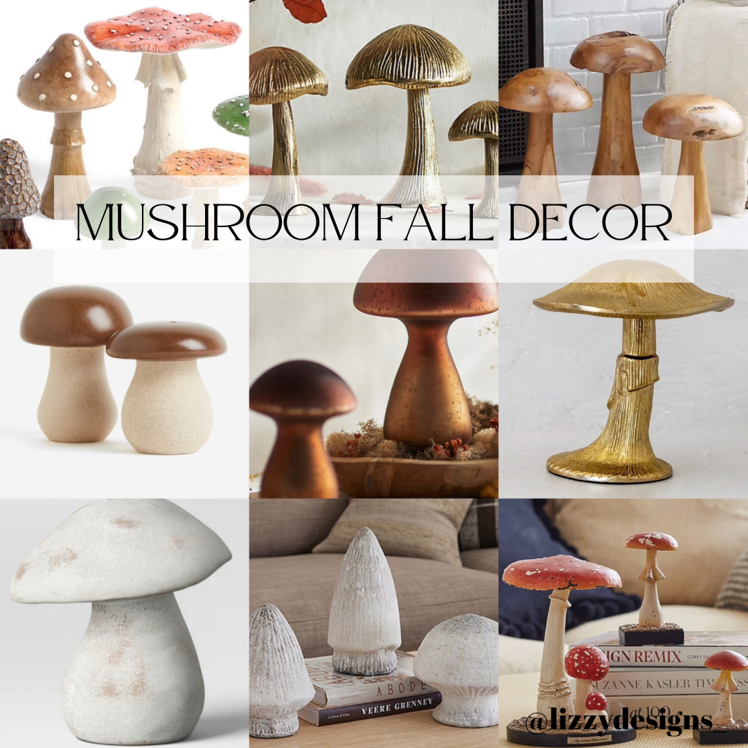 simple fall decor ideas for the home: mushroom fall decor