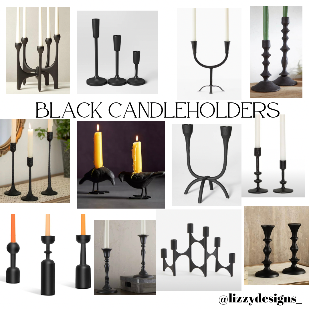 simple fall decor ideas for the home: black candleholders