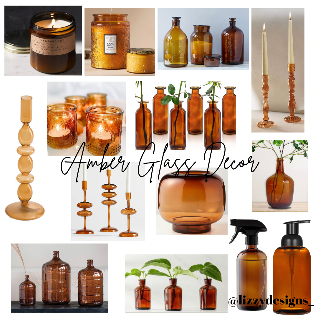 simple fall decor ideas for the home: amber glass decor