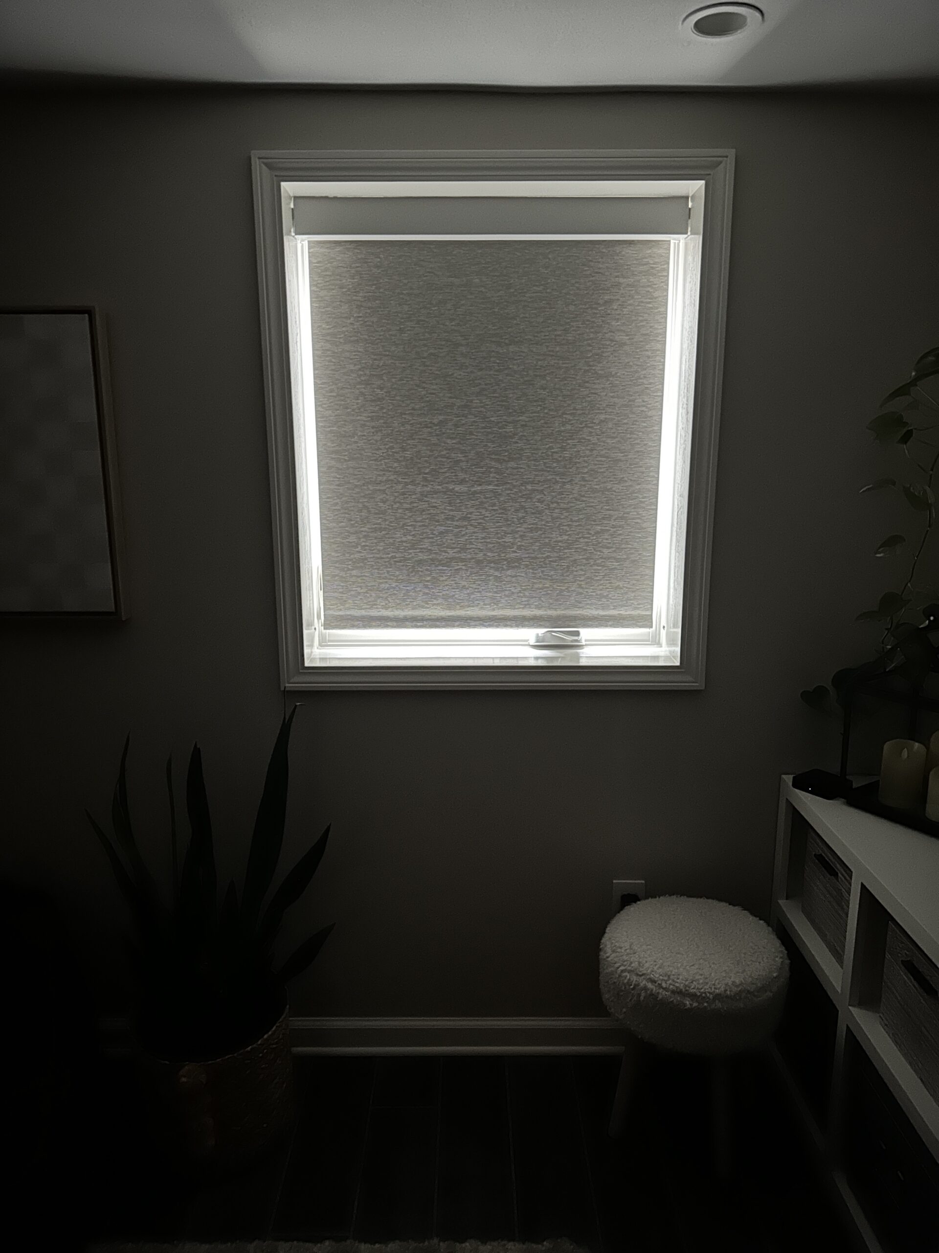 Here is a window with the shade down all the way.