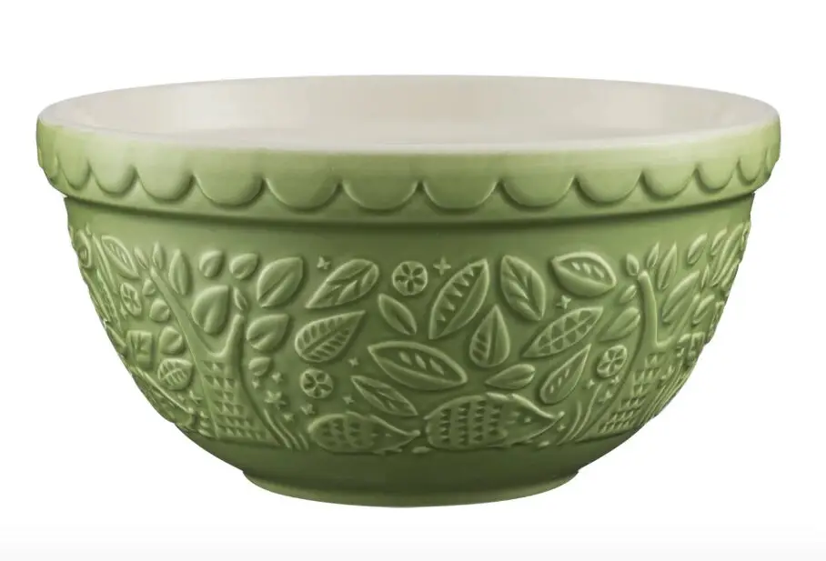 My green Mason Cash bowl with hedgehogs